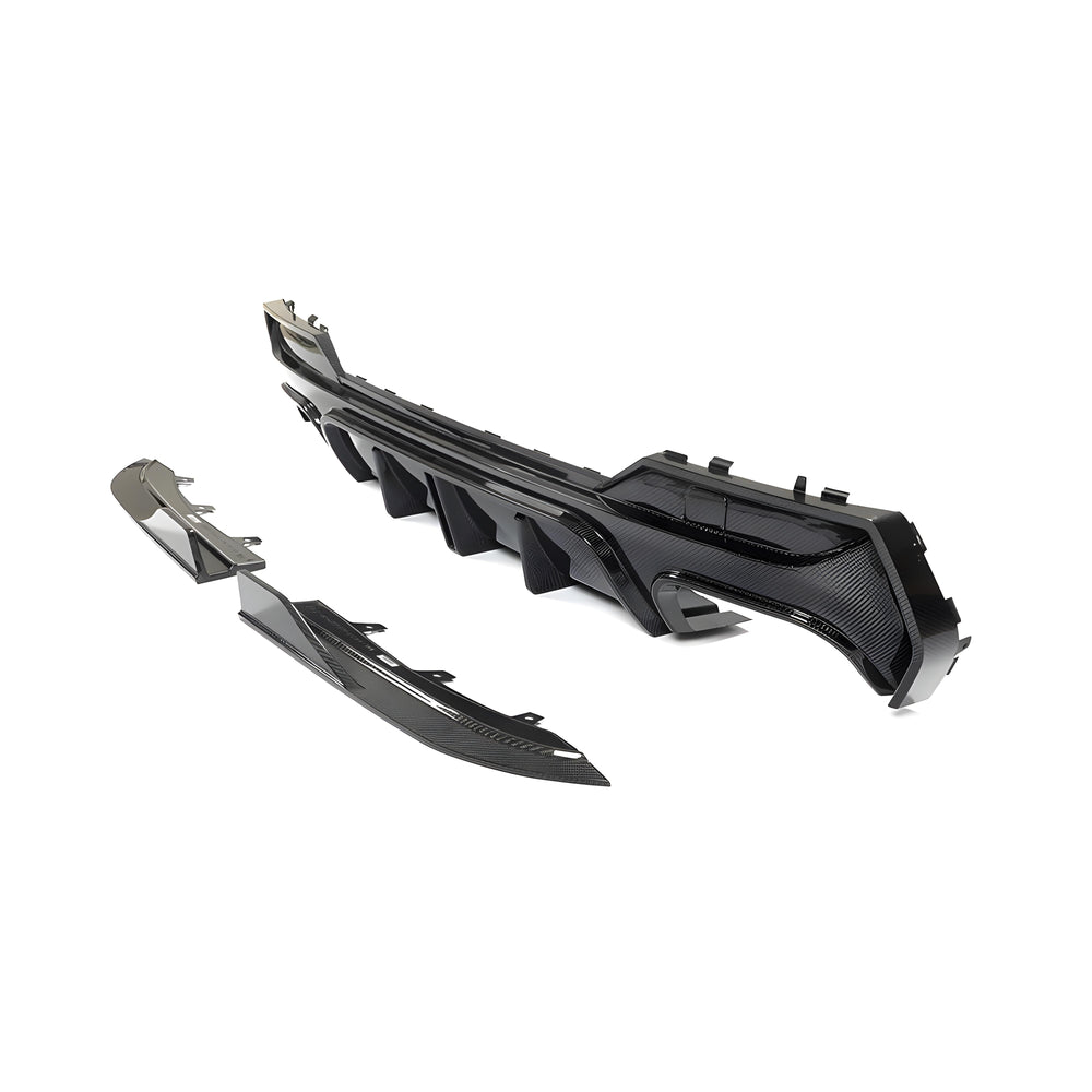 KB Style Carbon Fiber Rear Diffuser w/Brake Light - BMW G22 4 Series